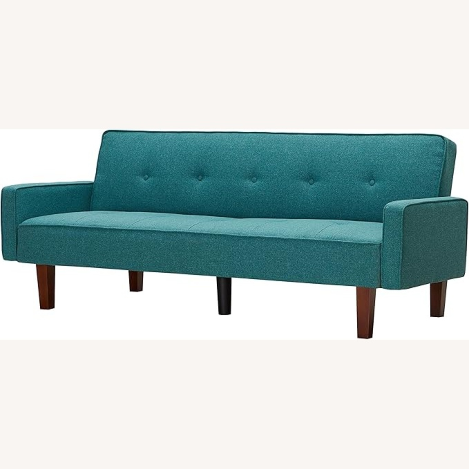 Modern Style Teal Convertible Sofa - image-4