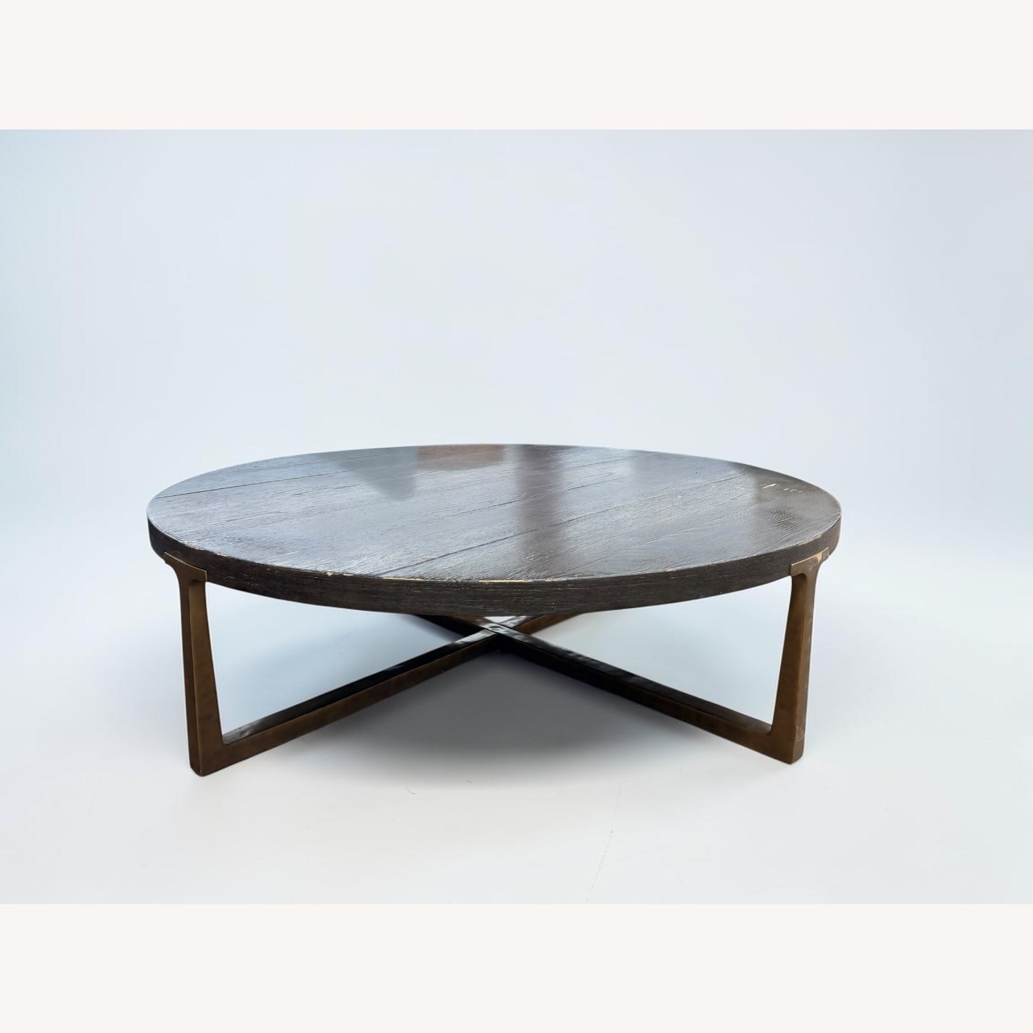 Restoration Hardware Dark Brown Coffee Table - image-8