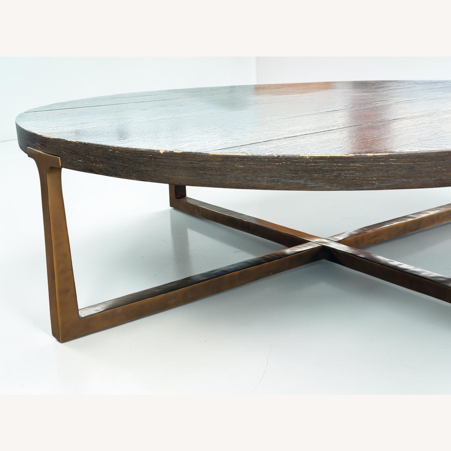 Restoration Hardware Dark Brown Coffee Table - image-5