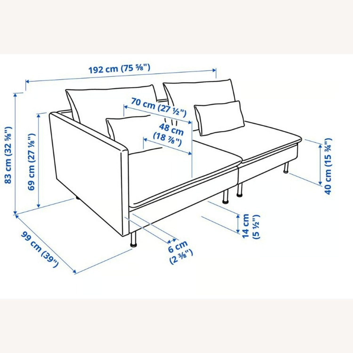 IKEA Light Gray 2 Piece Sectional - image-5