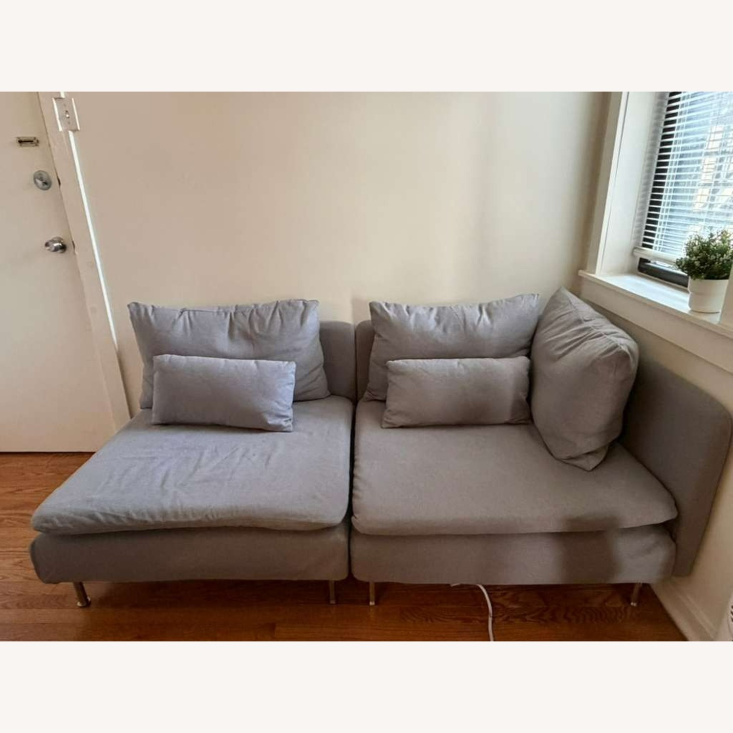 IKEA Light Gray 2 Piece Sectional - image-1