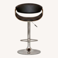Adjustable Bar Stools (Set of 3) – Leather & Wood
