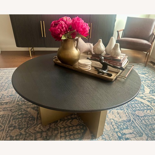 Used Arhaus Custom Made Black Wood Coffee Table for sale on AptDeco