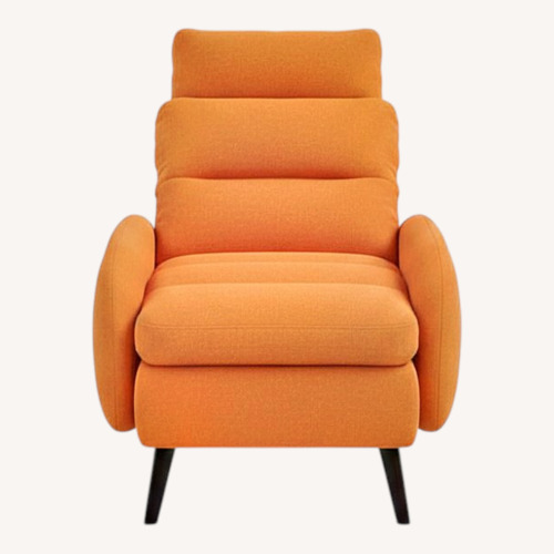 Used HCHAIRH Orange Fabric Armchair & Ottoman for sale on AptDeco