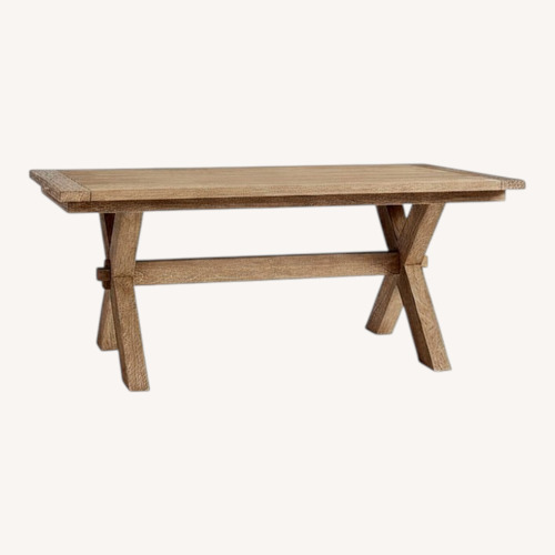 Used Pottery Barn Natural Toscana Wood Extendable Dining Table for sale on AptDeco