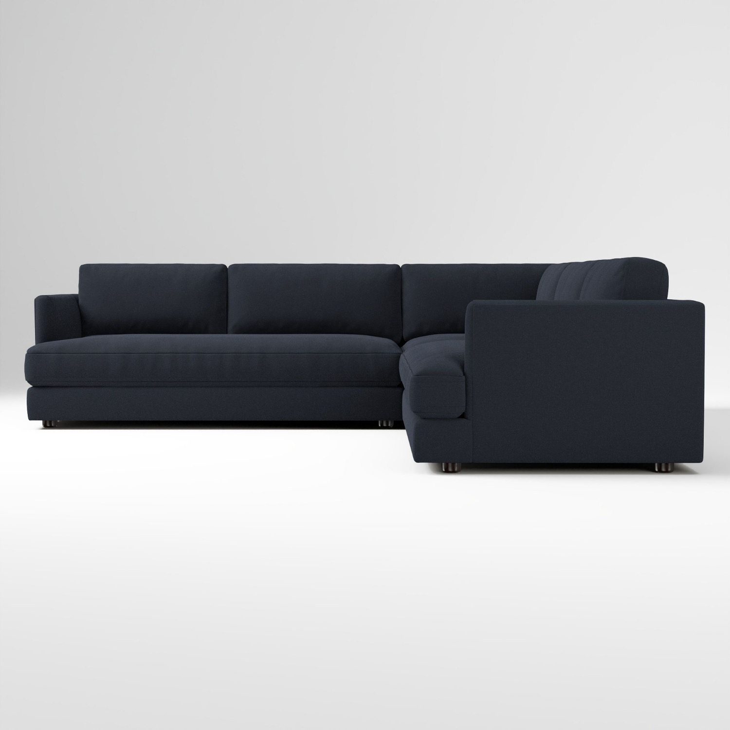 West Elm Black 3+ Piece Sectional - image-4