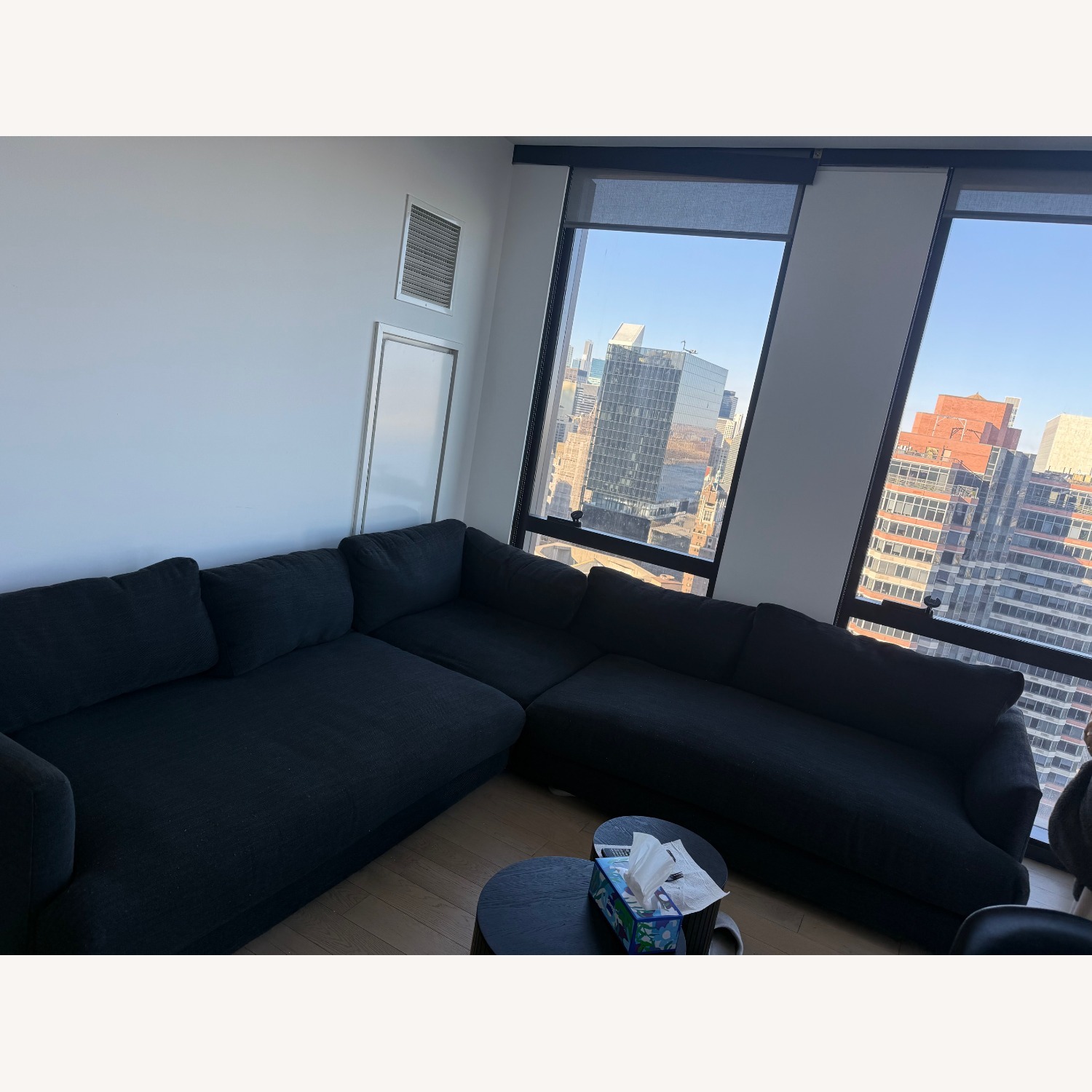 West Elm Black 3+ Piece Sectional - image-1