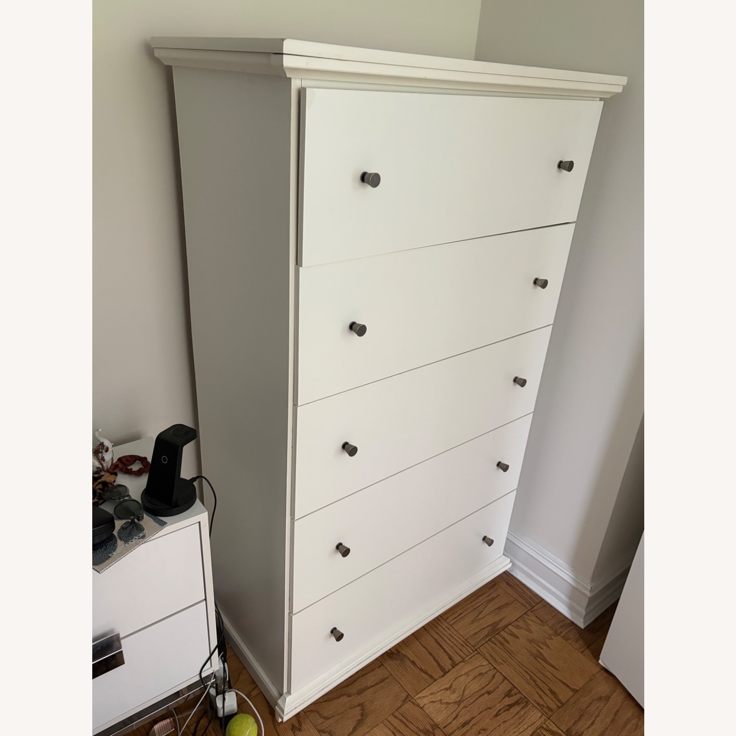 Raymour & Flanigan White Wood Armoire - image-5