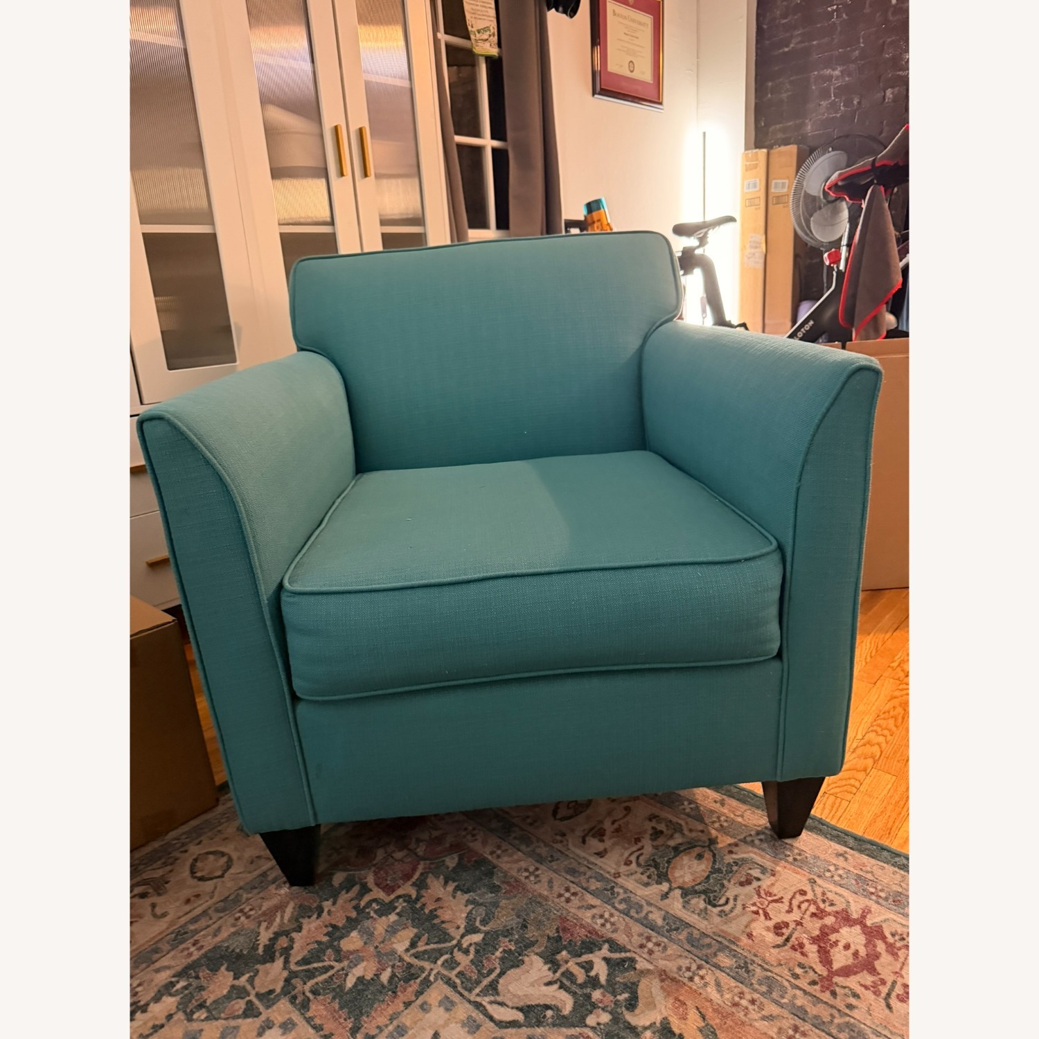 World Market Green Fabric Armchair - image-5