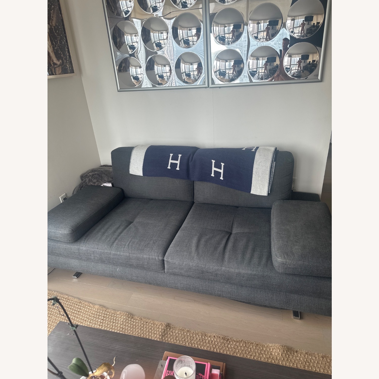 Lazzoni Mony Light Gray Fabric 2 Seater Sofa - image-1