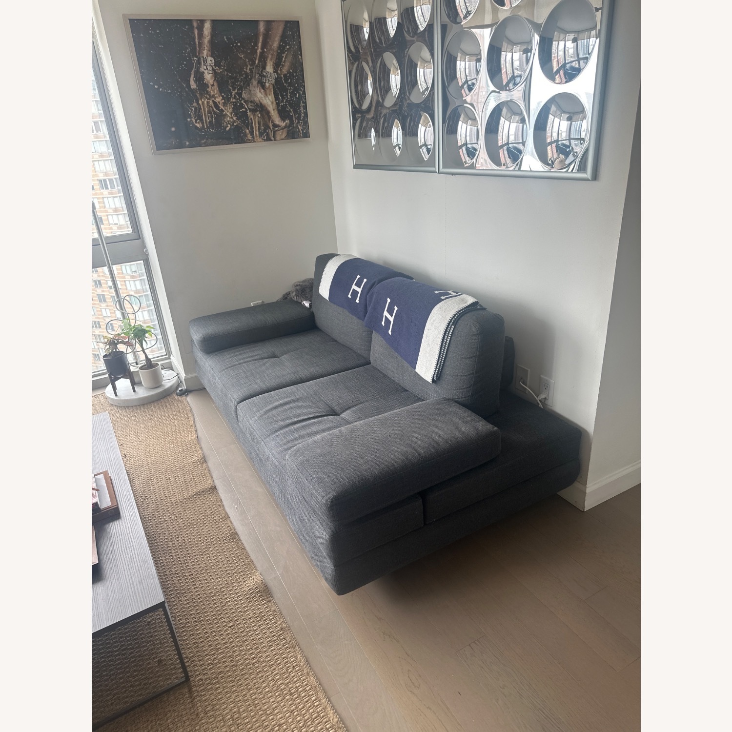 Lazzoni Mony Light Gray Fabric 2 Seater Sofa - image-3