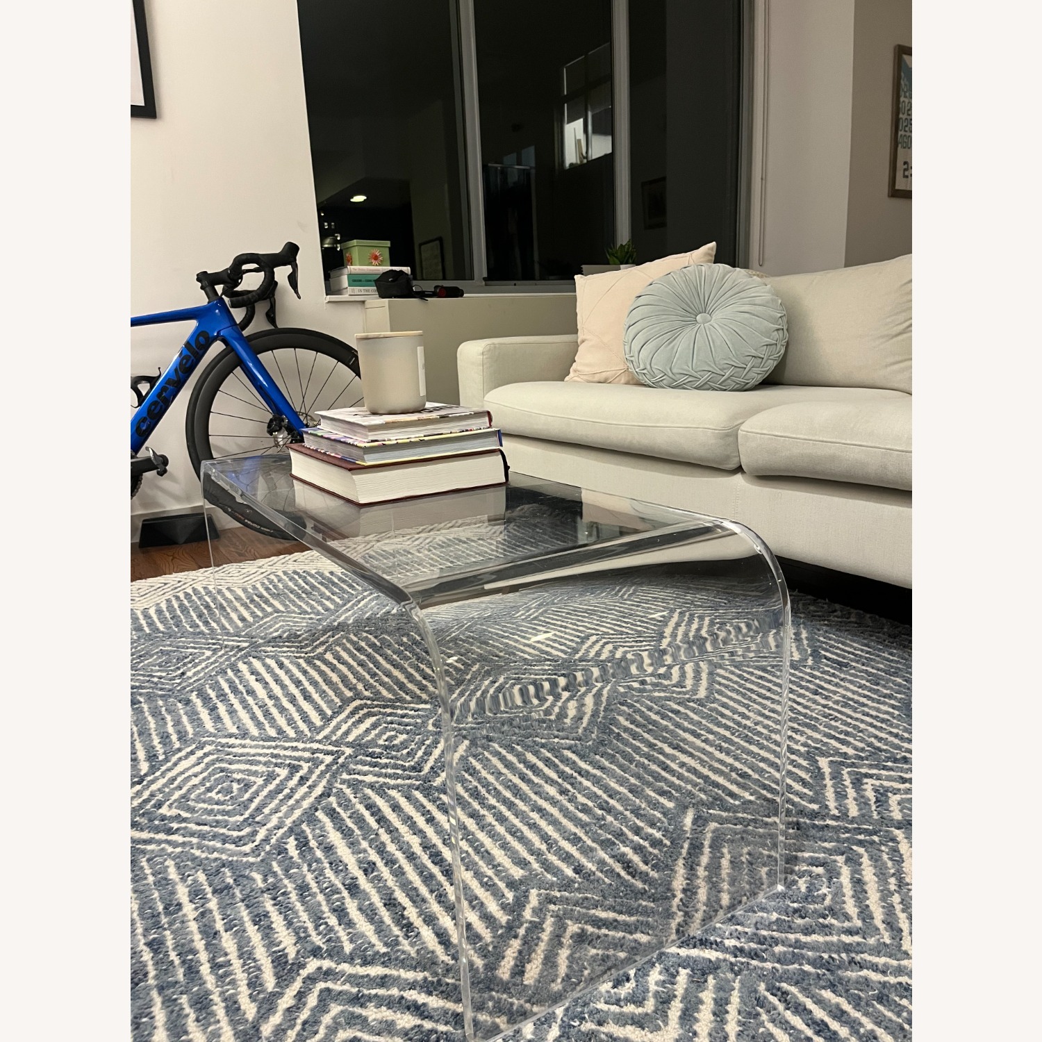 AllModern Lobos White Fabric 3+ Seater Sofa - image-3