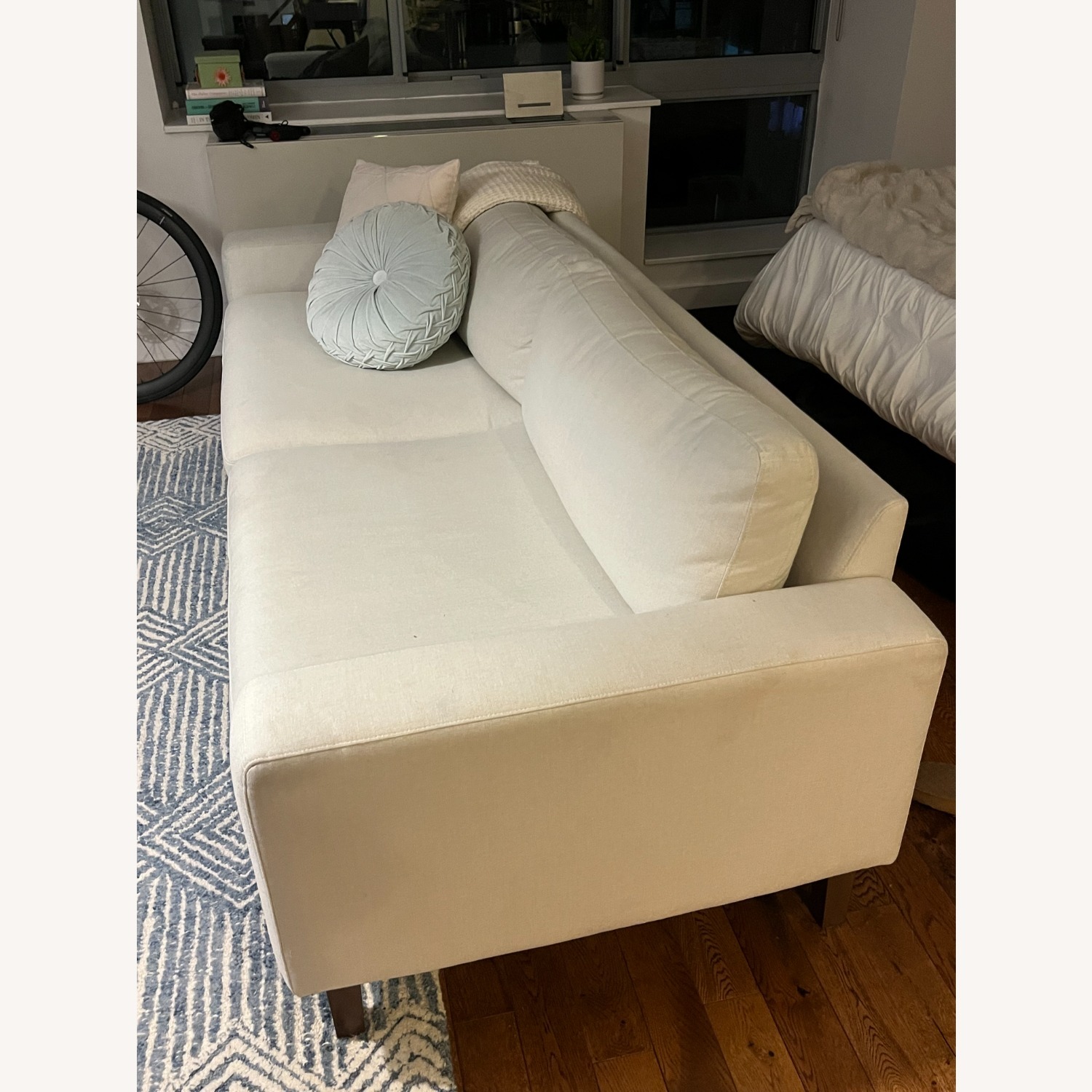 AllModern Lobos White Fabric 3+ Seater Sofa - image-2