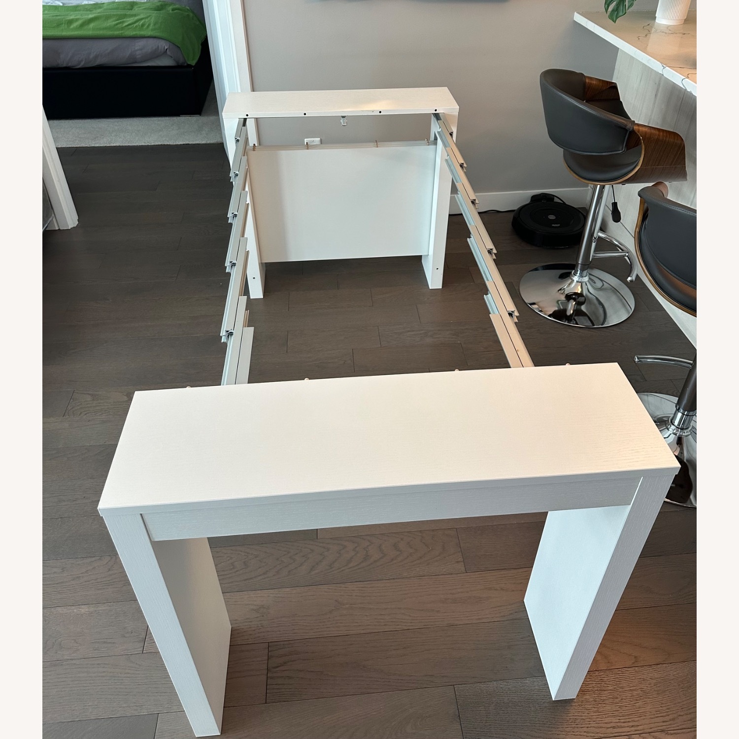 Expandable Dining Table Console with 4 Chairs - image-3