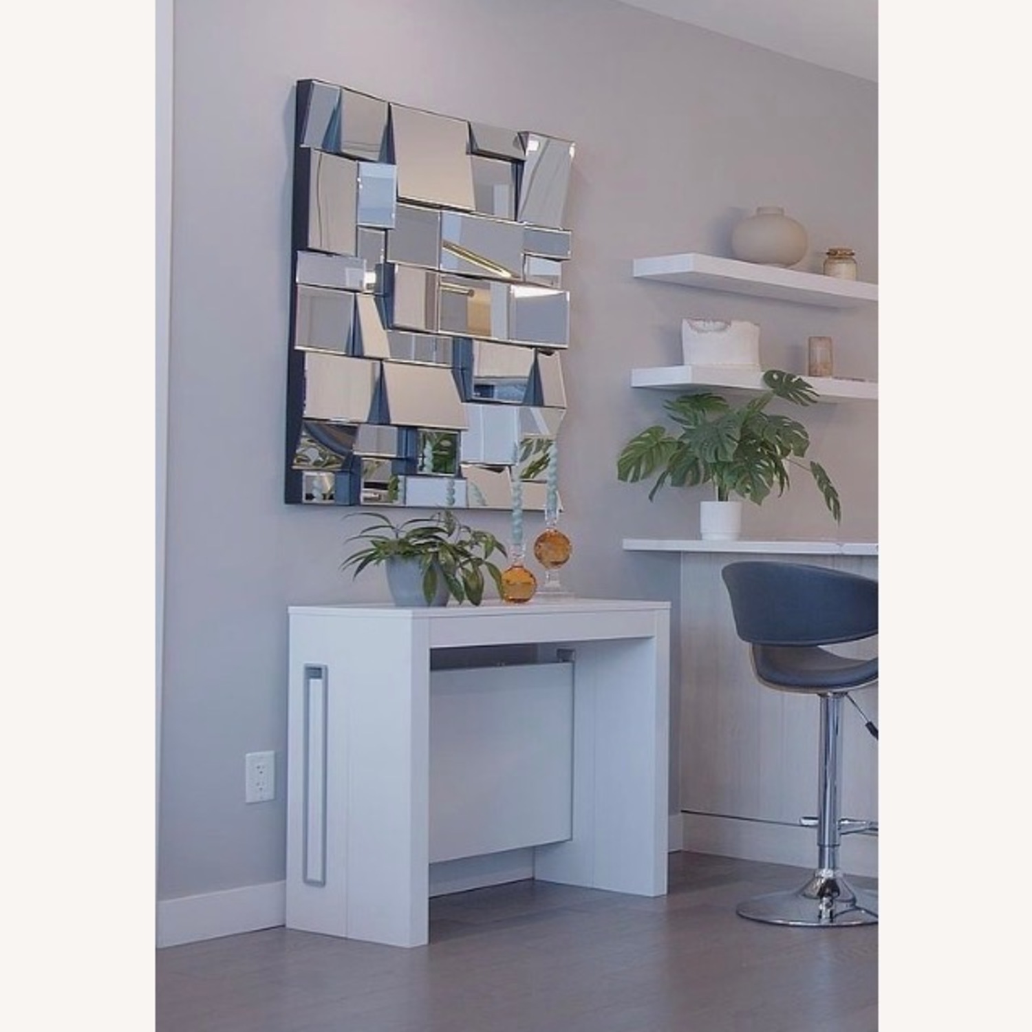 Expandable Dining Table Console with 4 Chairs - image-2