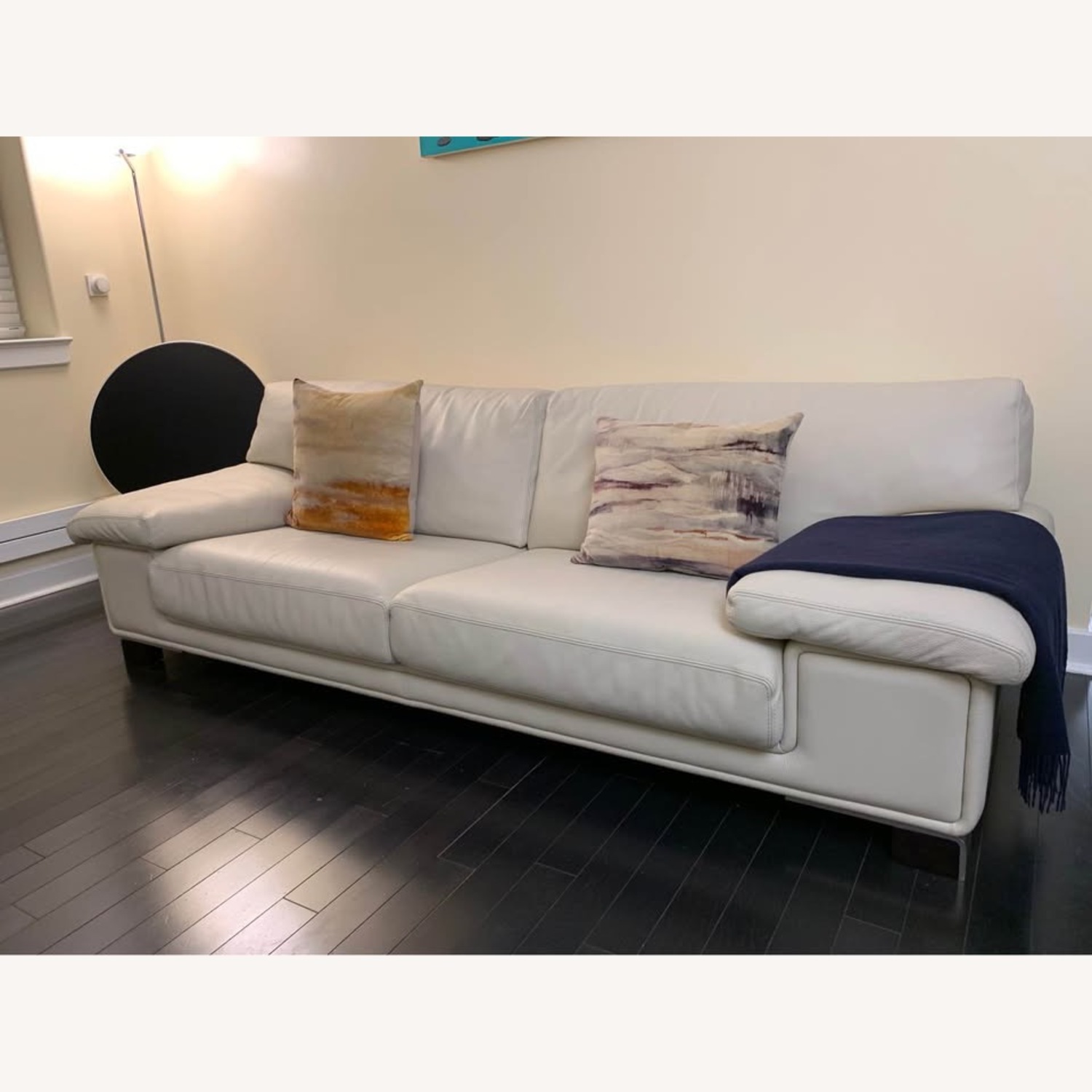 Roche Bobois White Leather 3+ Seater Sofa - image-5