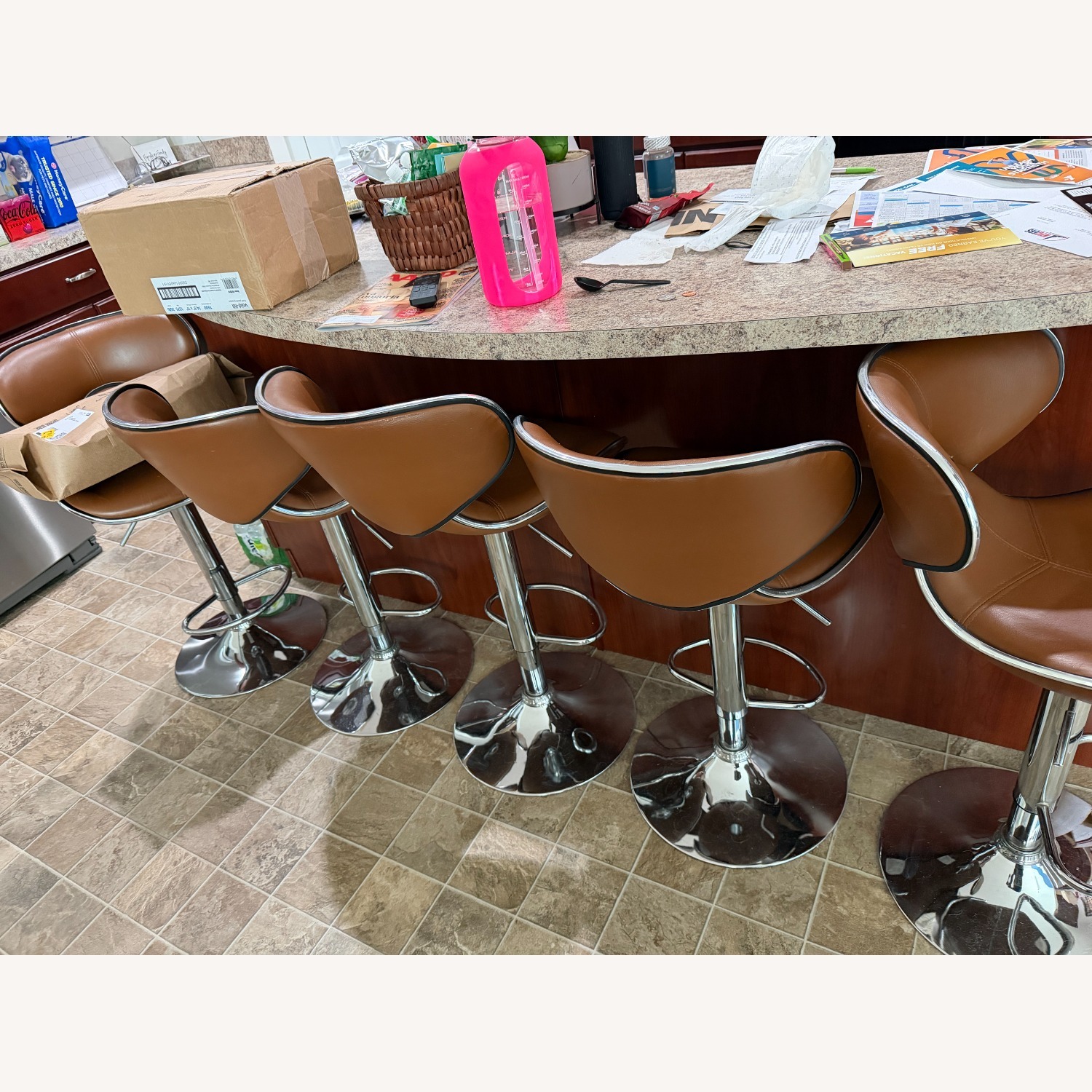 Adjustable Swivel Barstool w Chrome Base   - image-3