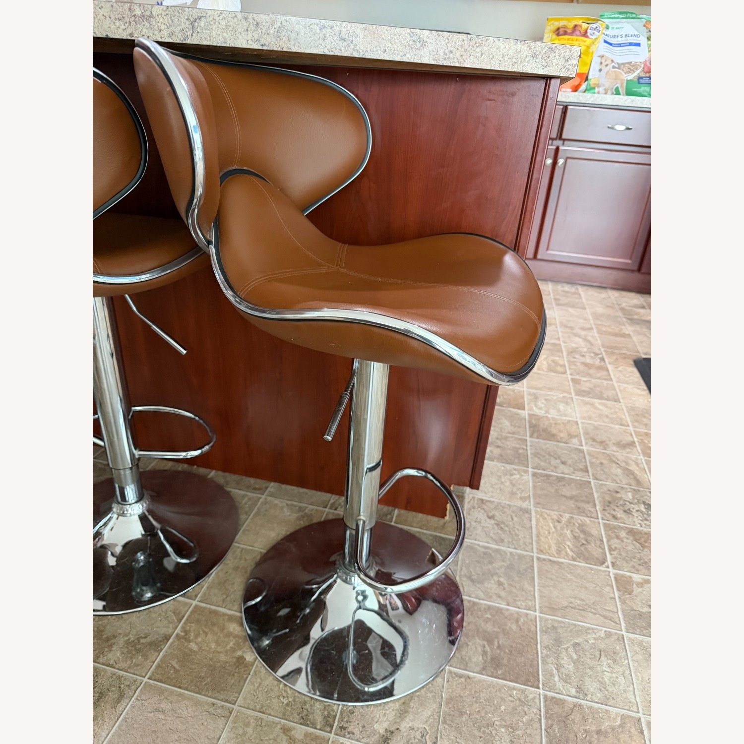 Adjustable Swivel Barstool w Chrome Base   - image-2