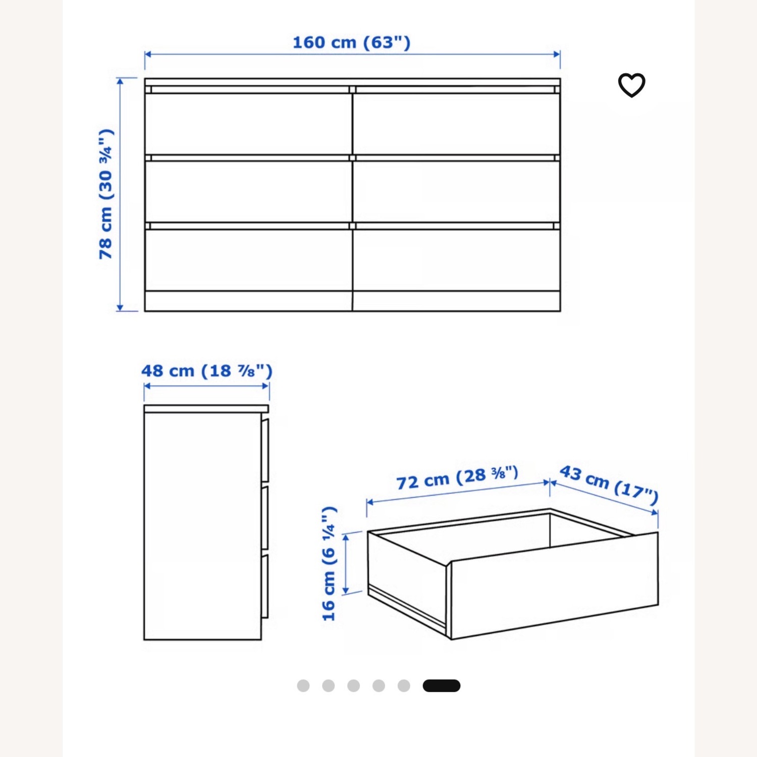 IKEA Malm 6 Drawer Dresser  - image-8