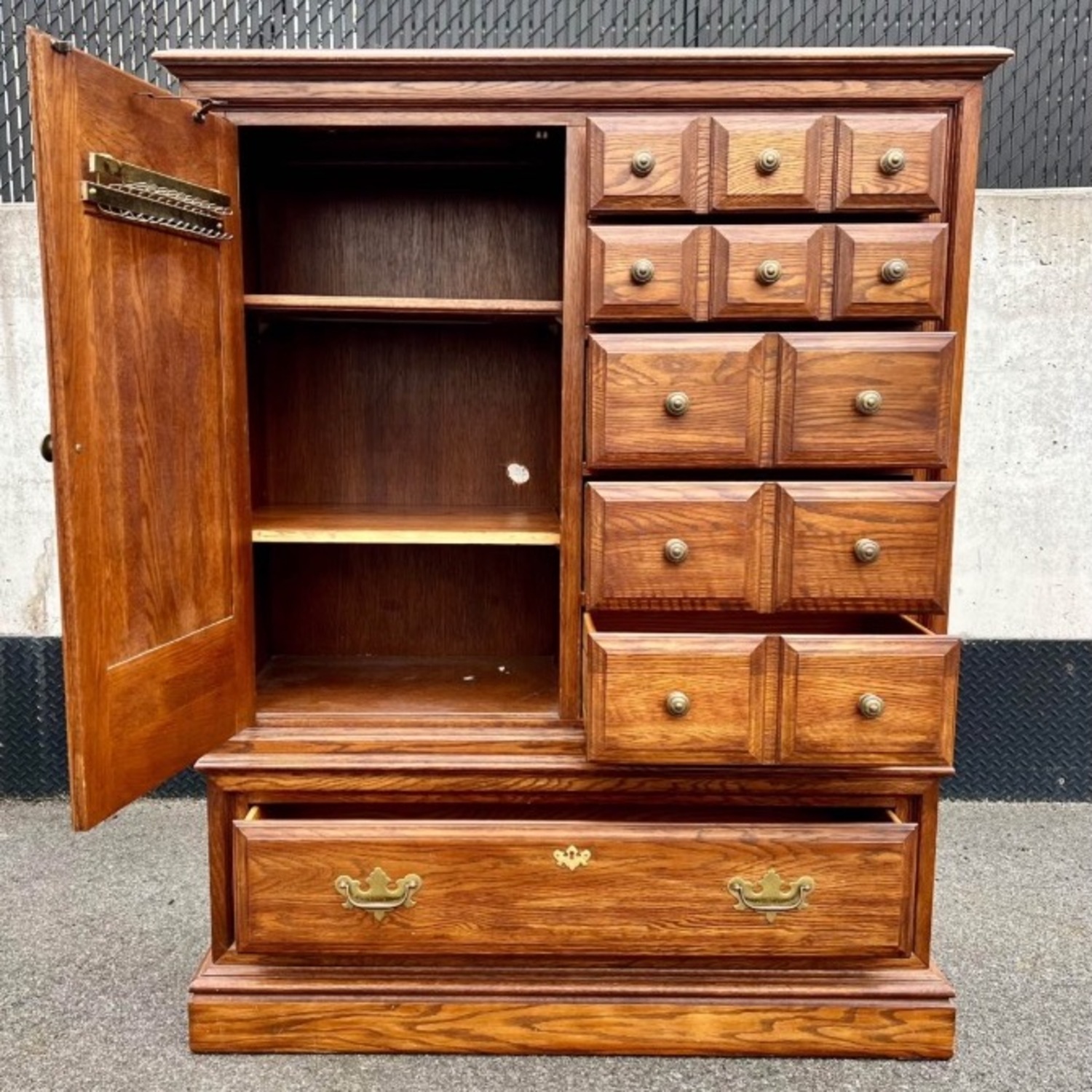 Vintage Solid Oak Pennsylvania House Wardrobe - image-2