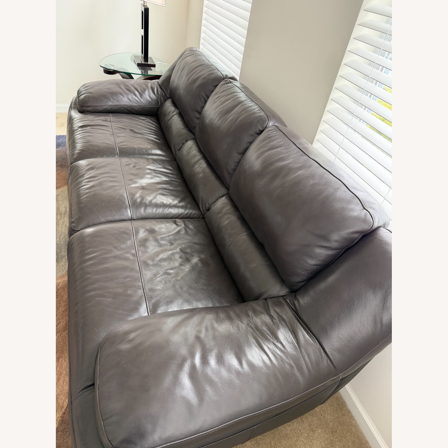 Black Leather 3+ Seater Sofa - image-3