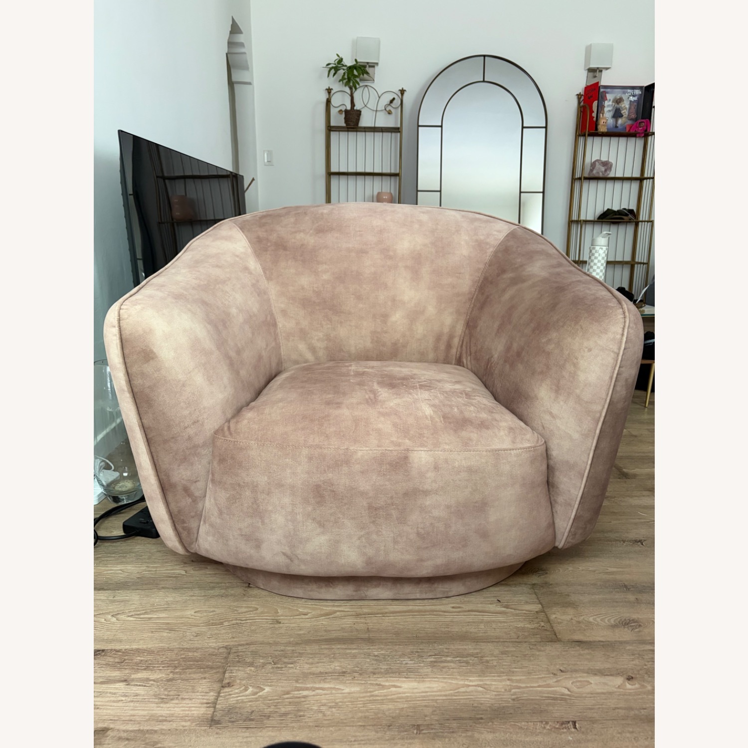 CB2 Laszlo Light Brown Armchair - image-1