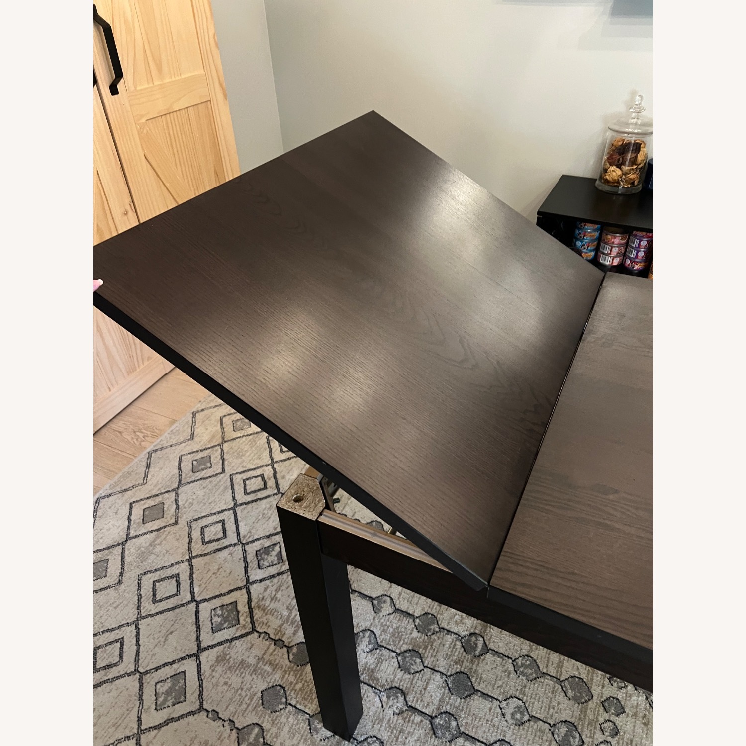 IKEA Extendable Dark Brown Wood Dining Table - image-3