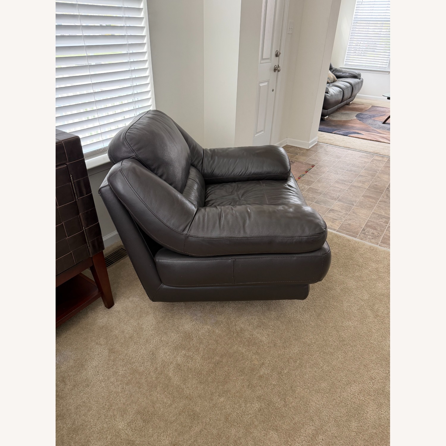 Raymour & Flanigan Black Leather Accent Chairs - image-3