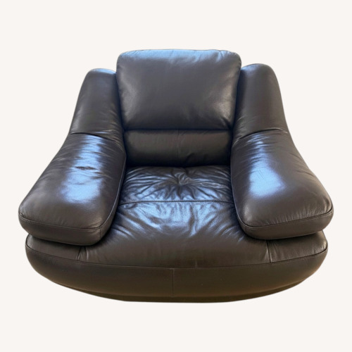 Used Raymour & Flanigan Black Leather Accent Chairs for sale on AptDeco