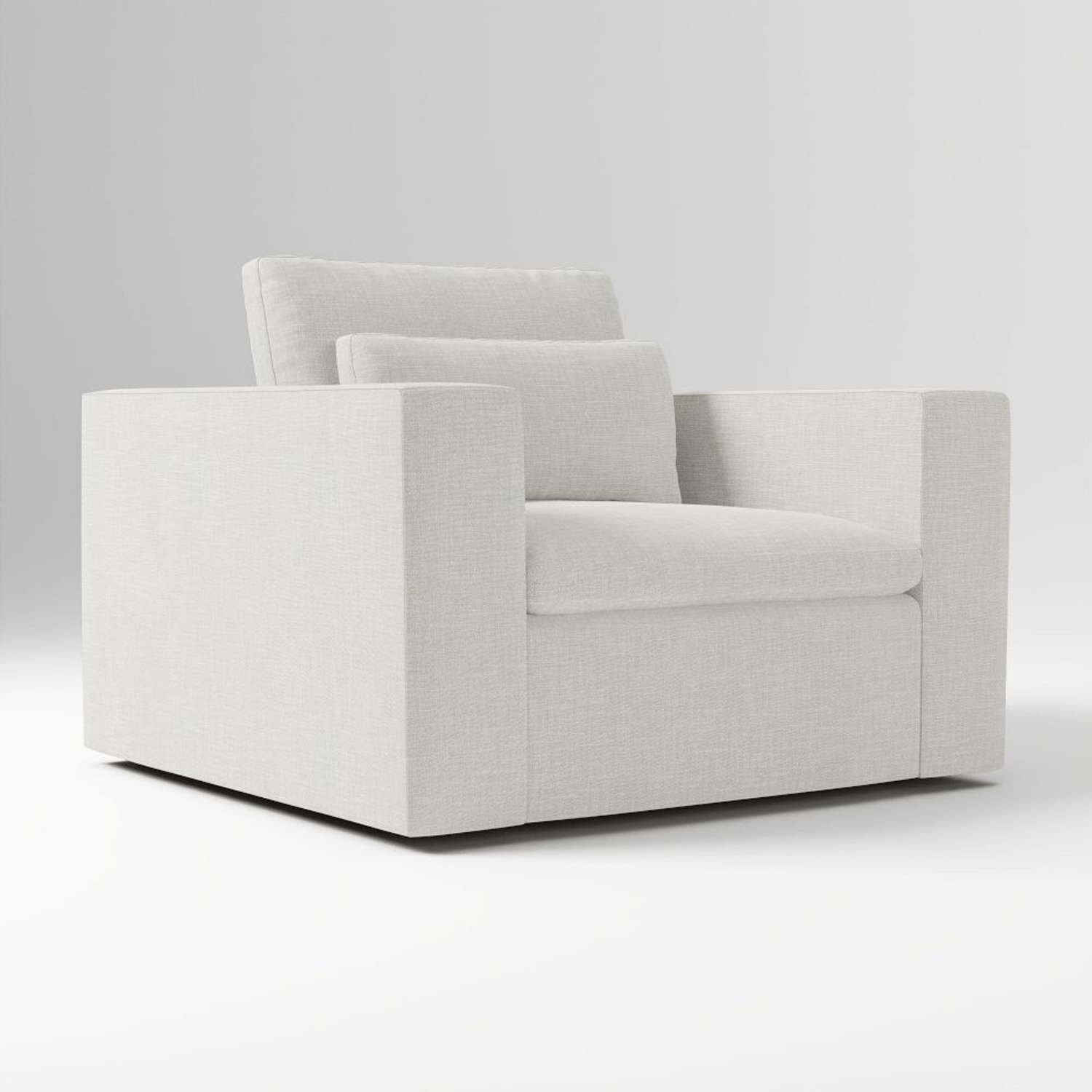 West Elm Light Gray Fabric Swivel Armchair - image-6