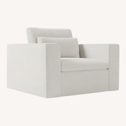 Used West Elm Light Gray Fabric Swivel Armchair for sale on AptDeco
