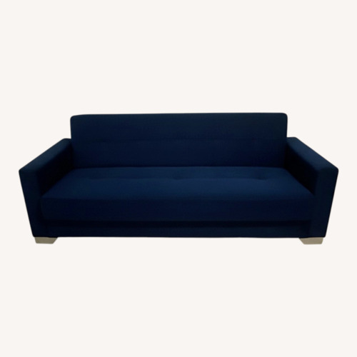 Used AAA Furniture Wholesale Blue Velvet Sleeper Sofa for sale on AptDeco