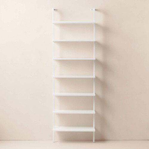 Used CB2 Stairway 96" White Metal Wall Mount Bookcase for sale on AptDeco