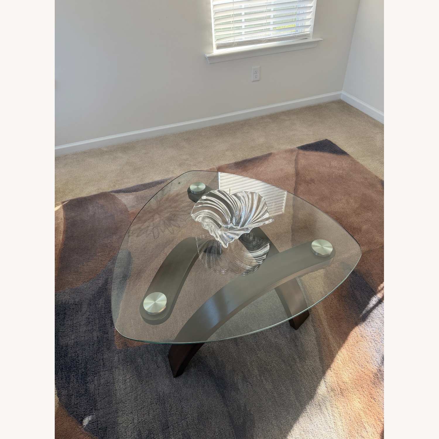 Dark Brown Glass Coffee Table - image-1