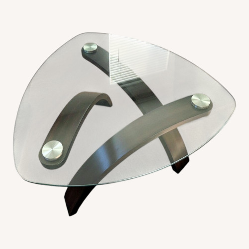 Used Dark Brown Glass Coffee Table for sale on AptDeco