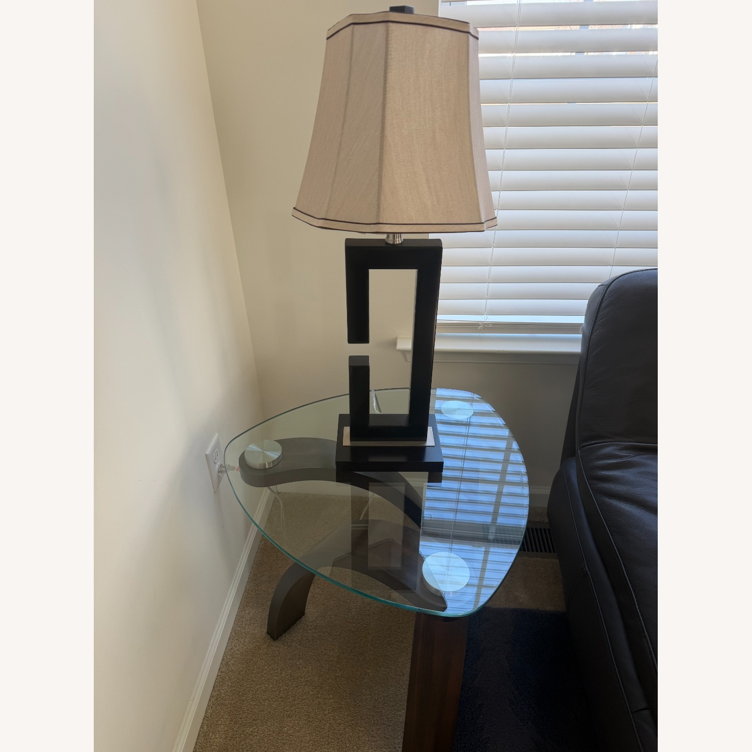 Dark Brown Glass Coffee Table - image-3