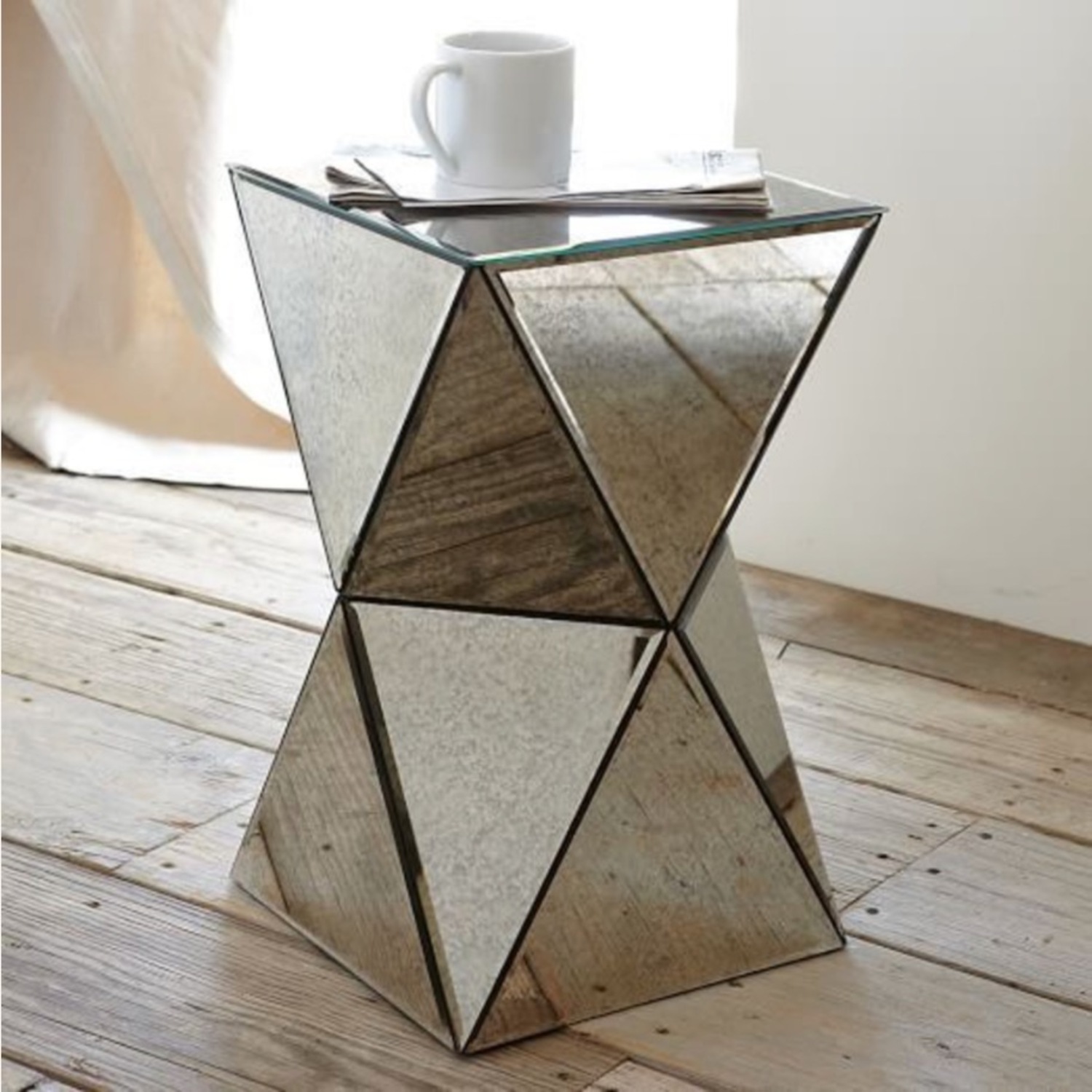 West Elm Faceted Mirror Side Table - image-3