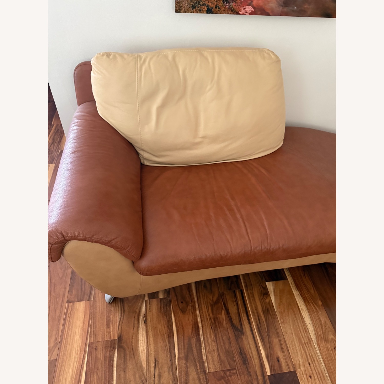 Light Brown Leather 3+ Seater Sofa - image-4