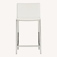 CB2 Phoenix White Leather Stools