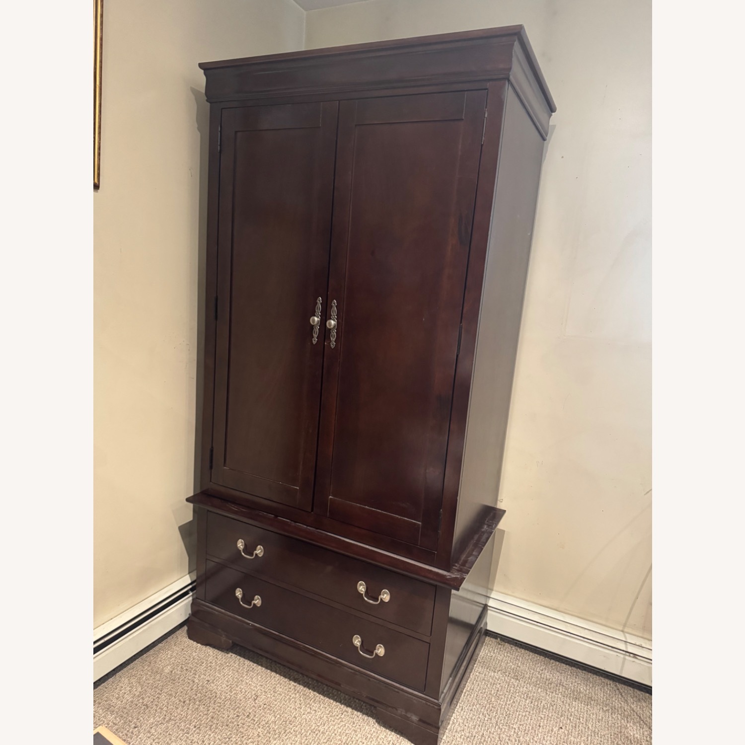 Dark Wooden Wardrobe - image-1