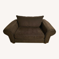 Dark Brown Fabric Armchair