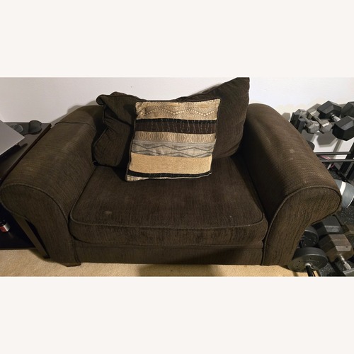Used Dark Brown Fabric Armchair for sale on AptDeco