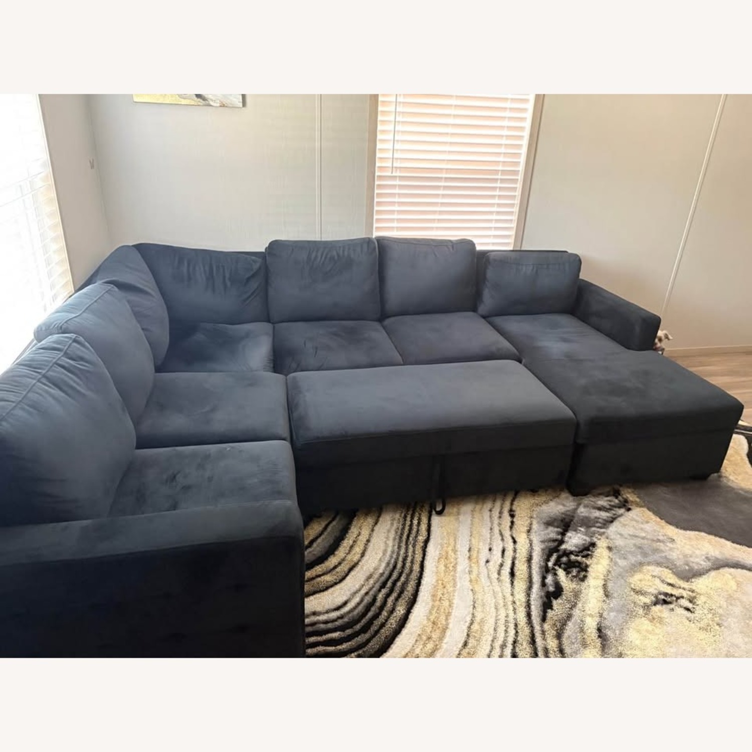Wayfair Black Fabric 2 Piece Sectional - image-1