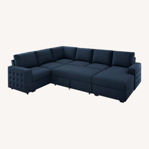 Used Wayfair Black Fabric 2 Piece Sectional for sale on AptDeco