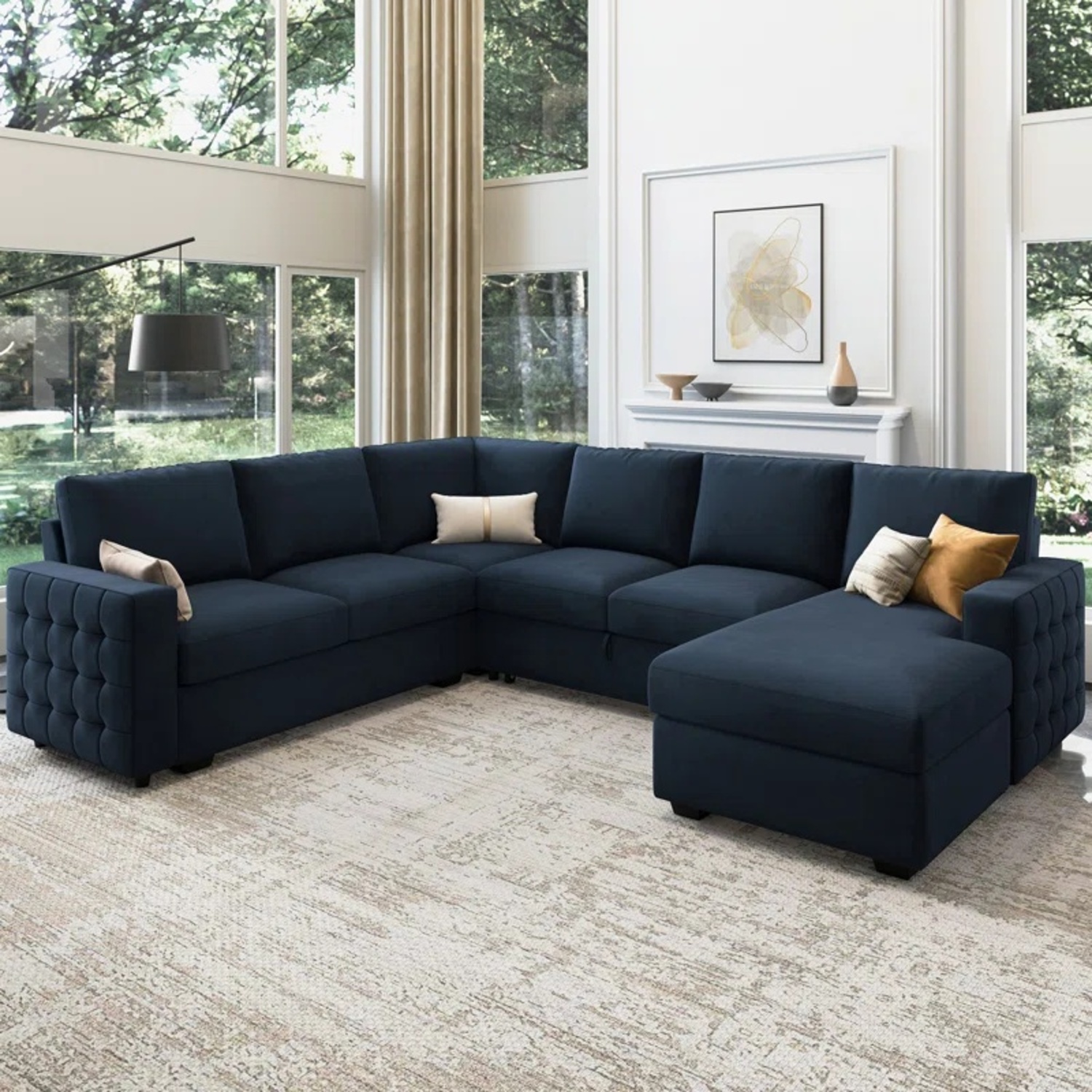 Wayfair Black Fabric 2 Piece Sectional - image-4