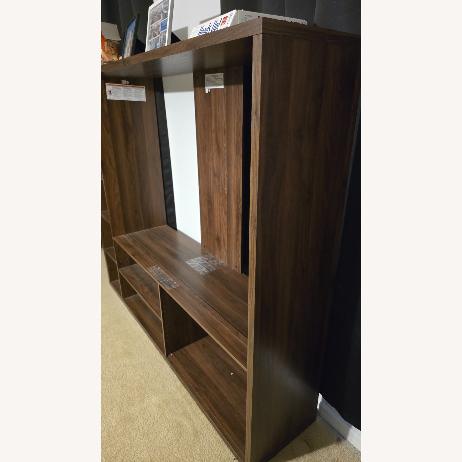 Walmart Dark Brown Wood Media Storage - image-4