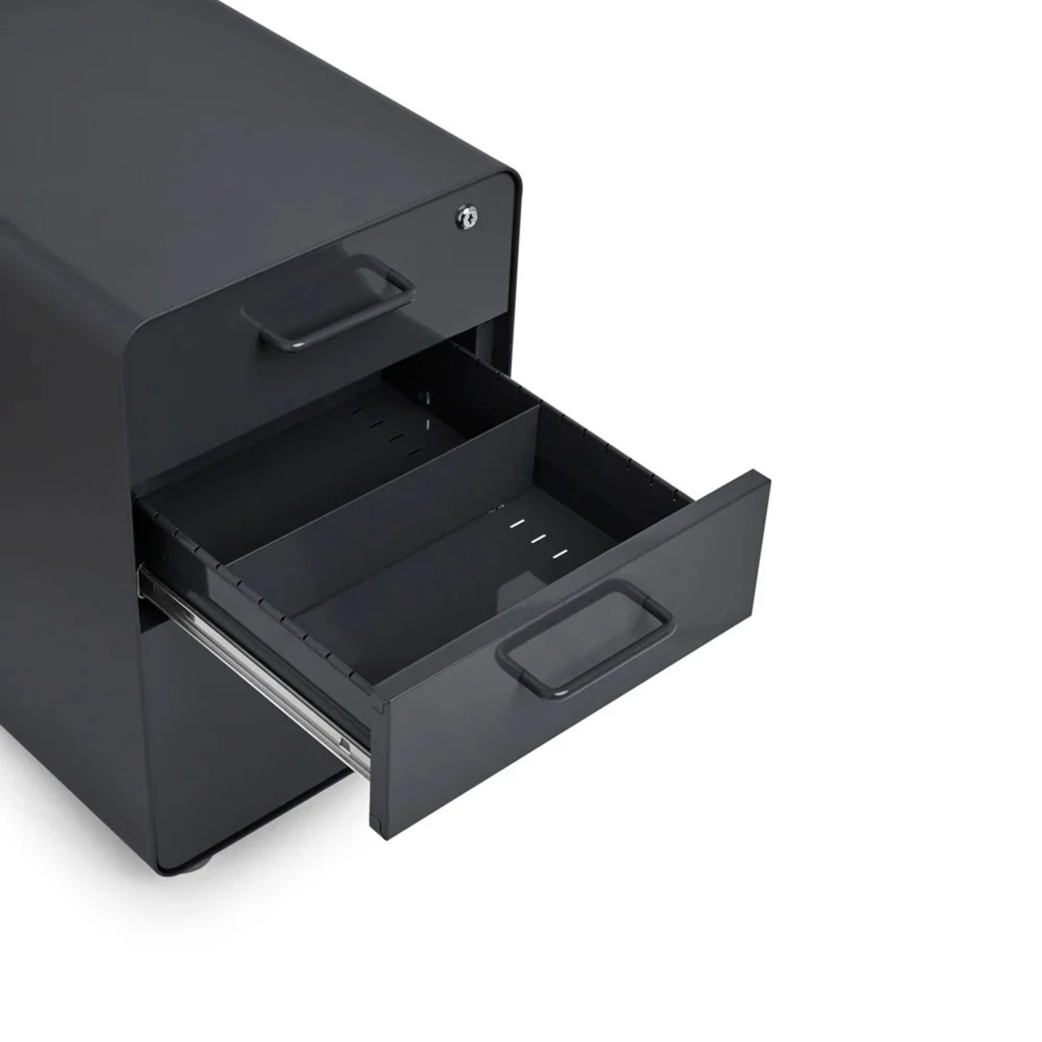 Poppin Dark Gray Metal Media Storage - image-3