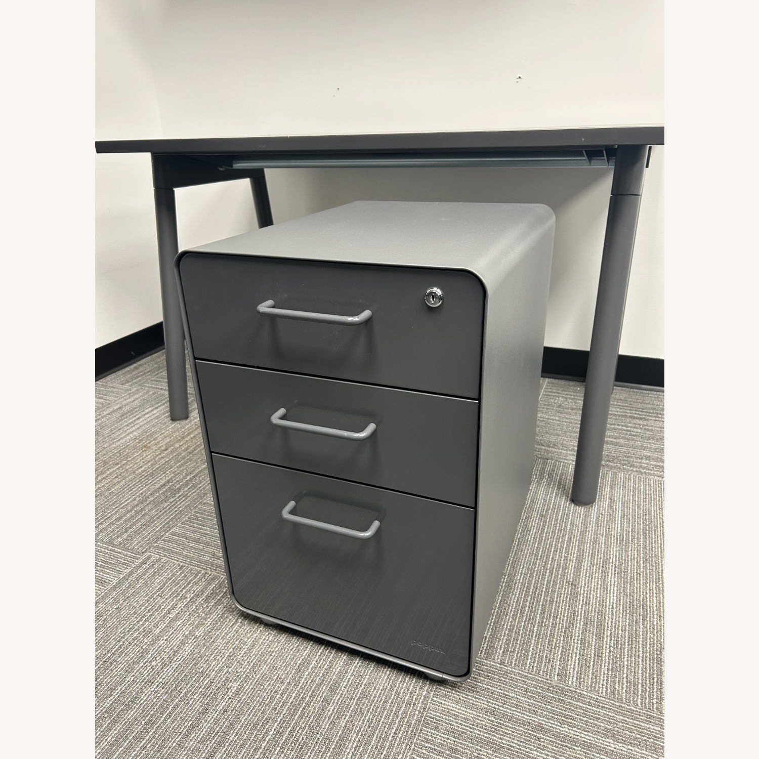 Poppin Dark Gray Metal Media Storage - image-4