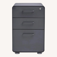 Poppin Dark Gray Metal Media Storage