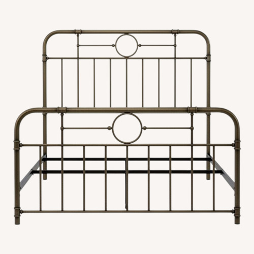 Used Walker Edison Vintage Metal Iron Pipe Queen Bed Frame for sale on AptDeco